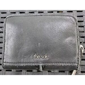 the Sak Women's Card Change Zip Wallet Black Leather Hobo Western